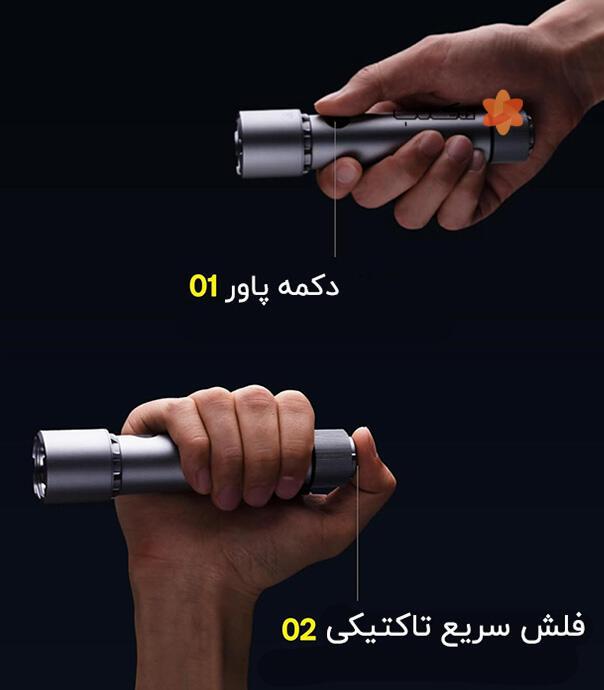 چراغ قوه شارژی شیائومی مدل HOTO QWSDT005