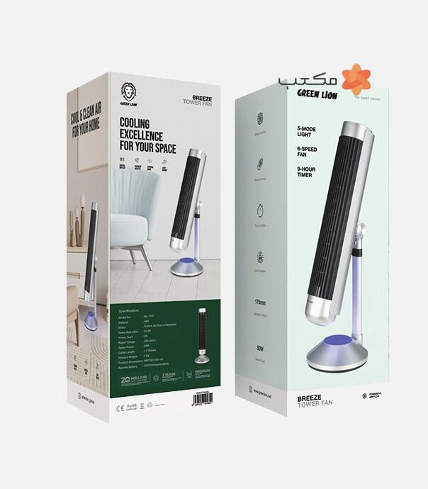 پنکه ایستاده بدون پره گرین لاین مدل Green Lion Breeze Tower Fan
