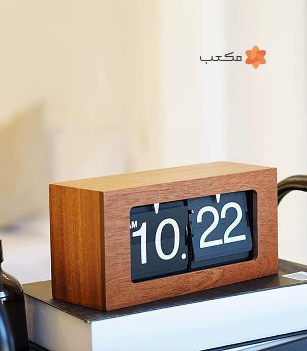 ساعت رومیزی مدل Wooden Box Flip Clock F010