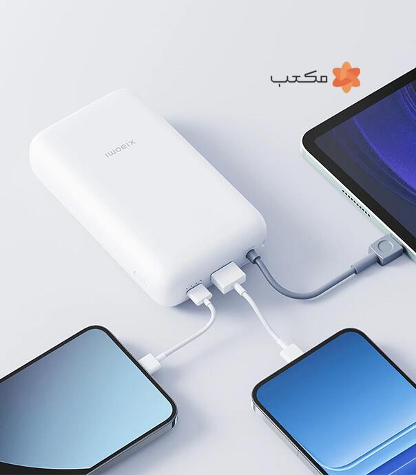 پاوربانک شیائومی مدل PB2020MI با کابل یکپارچه و ظرفیت 20000 میلی آمپر ساعت