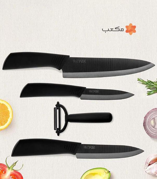 ست چاقو و پوست کن شیائومی مدل HUOHOU Nano Ceramic Knife Set HU0010